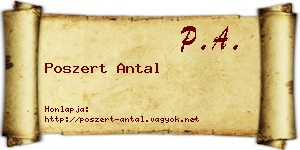Poszert Antal névjegykártya